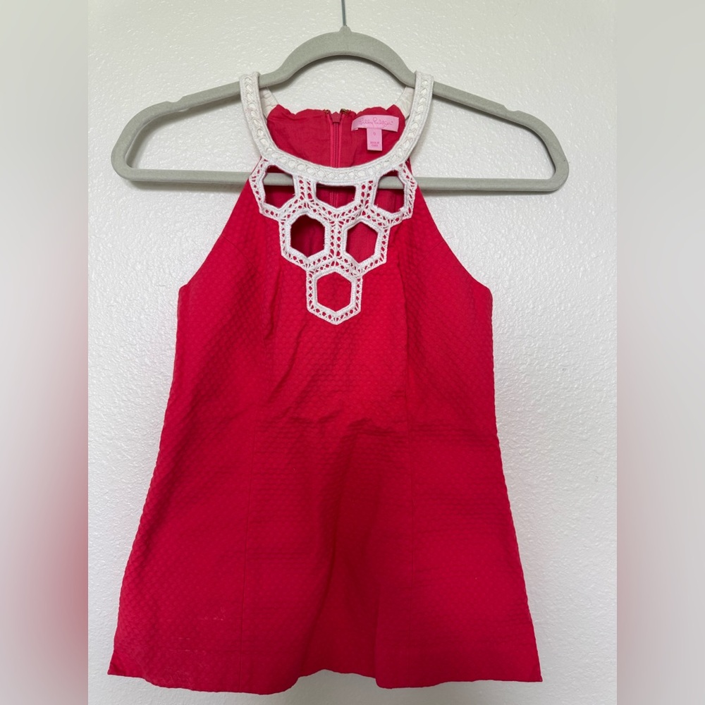 Lilly Pulitzer Annabelle Hot Pink Top